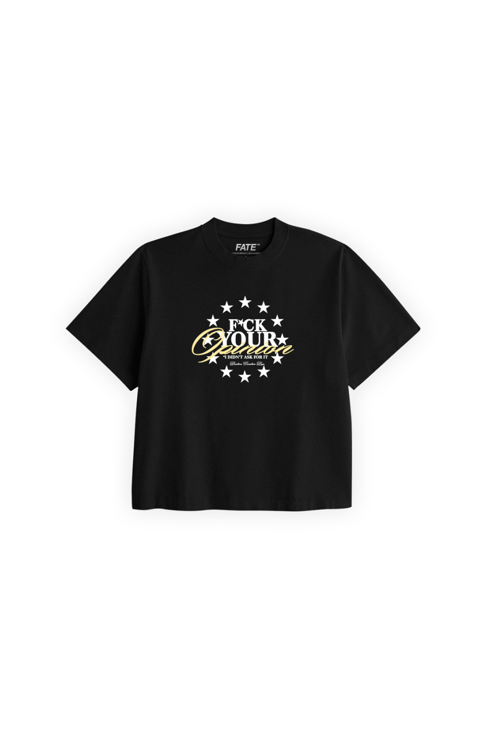 F*ck Your Opinion Crop Tee Black