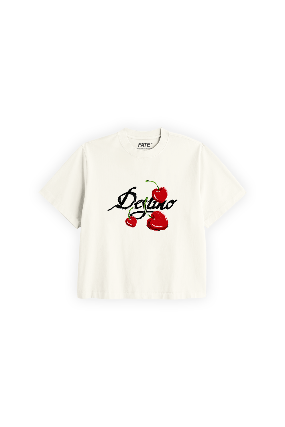 Crayon Cherry Crop Tee Ivory