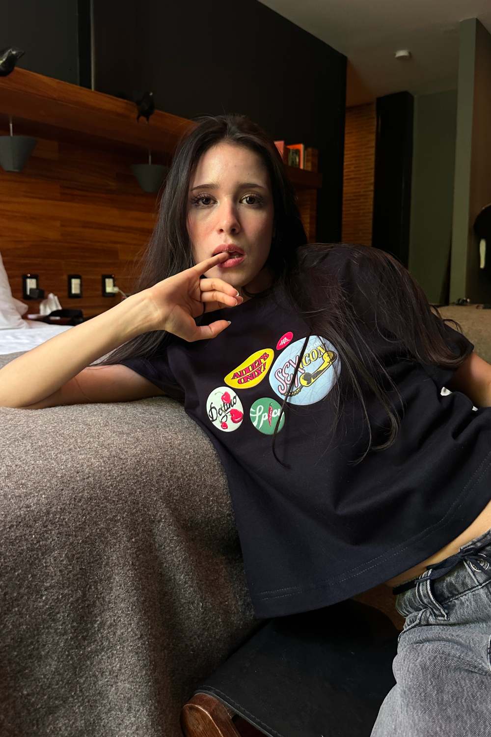 Sex Pin's Crop Tee Blue Navy