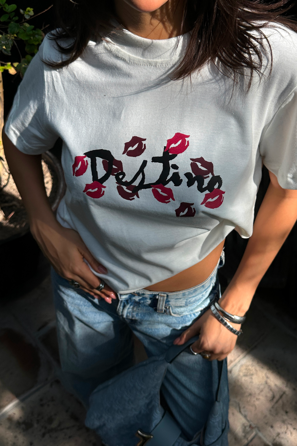 Kisses Crop Tee Ivory
