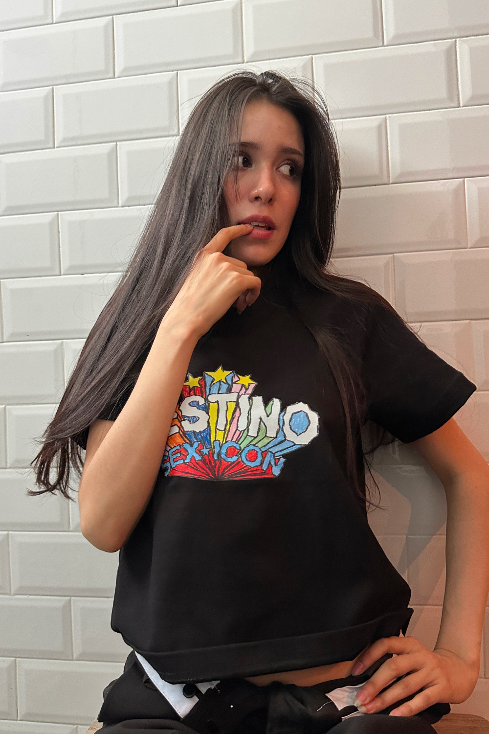 Sex Colors Crop Tee Black